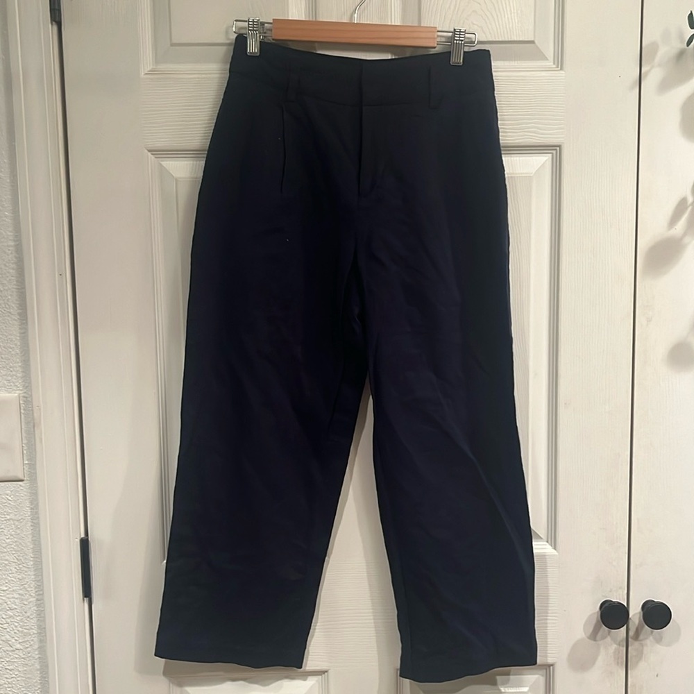 Zara Basic brand size S navy blue linen pants